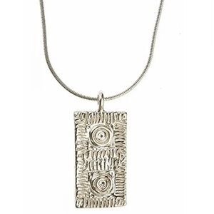 Necklace, silver, Lexington brick pedant necklace.